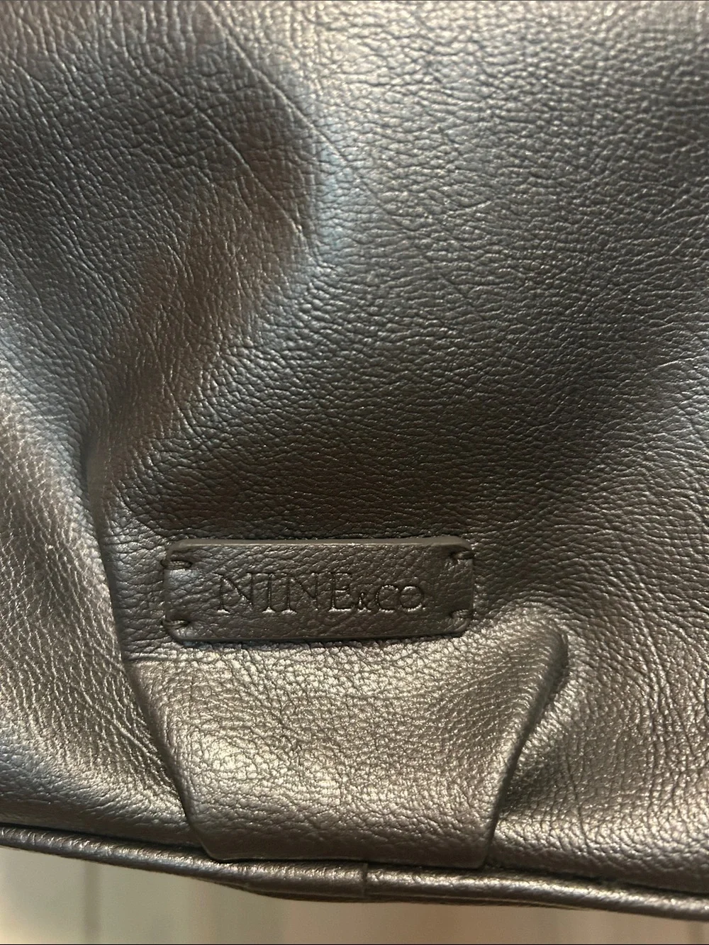 Nine & Co. Gray Faux Leather Shoulder Bag